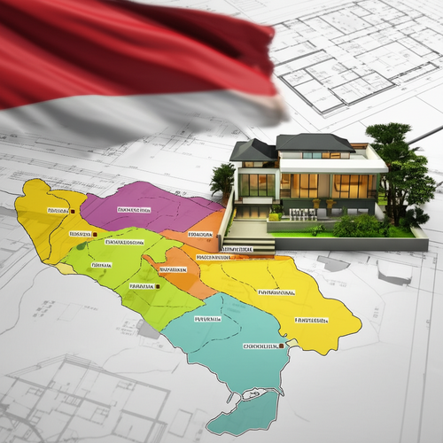 Illustration of Bali land zoning, showing permitted construction areas and examples of compliant building designs.