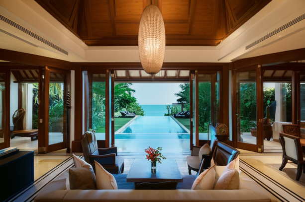 Beautifully finished Balinese villa interior, ready for handover.