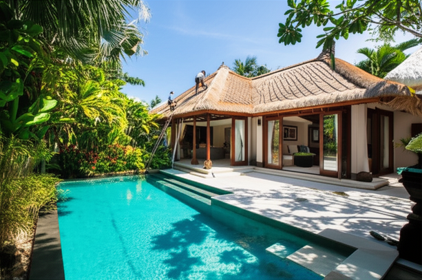 A luxury Balinese villa showcasing quality construction and proactive maintenance for long-term investment.