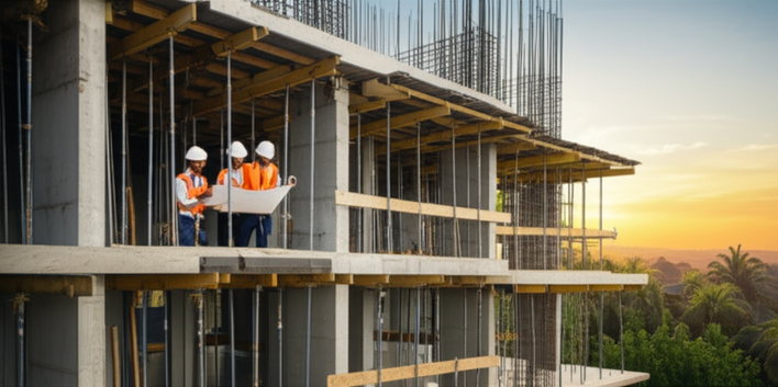 Illustration of expert structural engineering in Bali, showcasing robust construction techniques and modern design principles for building durability and safety.