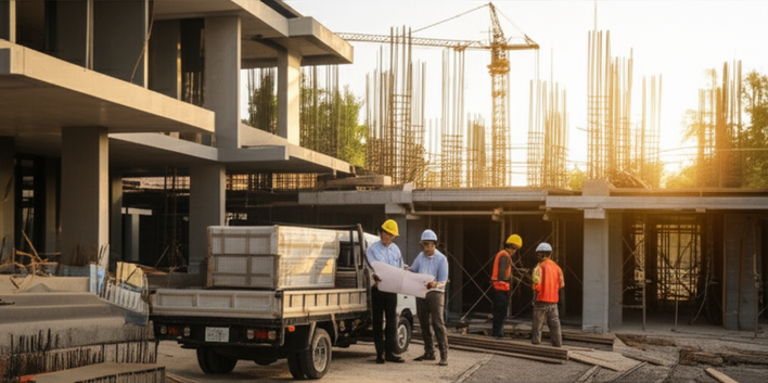 Architectural rendering of a construction project in Bali, showcasing streamlined communication and integrated expertise.