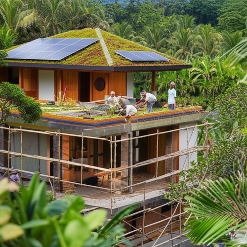 Modern Balinese villa showcasing sustainable design and craftsmanship, built by a reputable Bali contractor.
