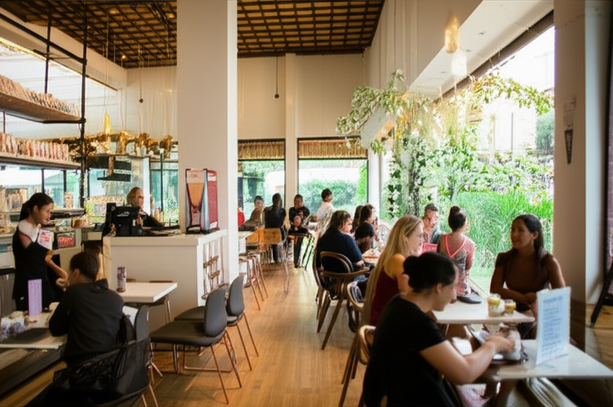 A modern, renovated commercial space in Bali attracting customers and demonstrating a commitment to quality and professionalism.