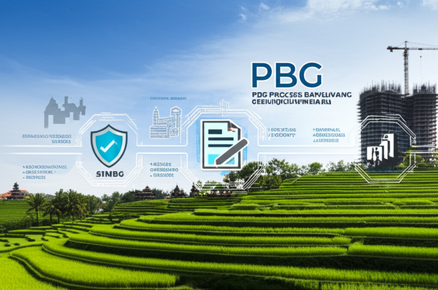 Illustration of the Persetujuan Bangunan Gedung (PBG) process in Bali, highlighting its importance for building safety and compliance with regulations.