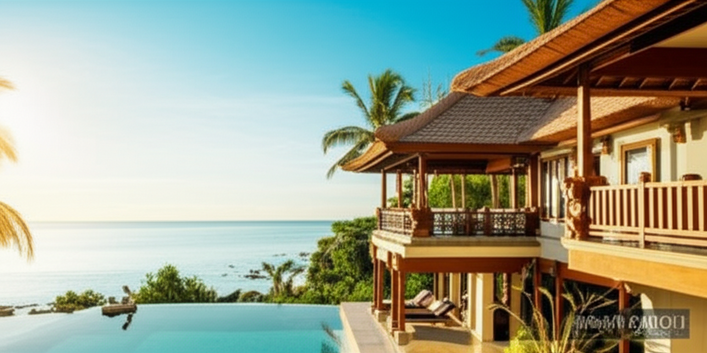A stunning villa in Bali showcasing the peace of mind that comes with hiring a licensed contractor.