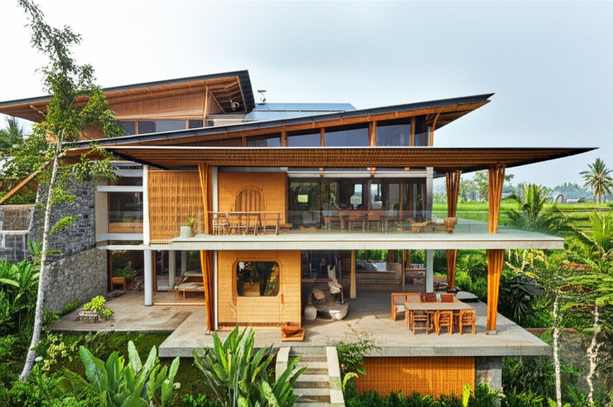 Sustainable home in Bali built with eco-friendly materials and designed for energy efficiency