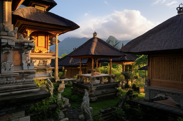 A traditional Balinese compound showcasing the principles of Tri Hita Karana.