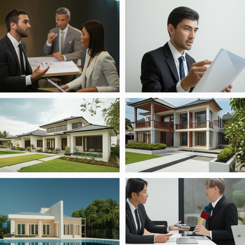 Illustration showing the steps to vetting a Bali home contractor including portfolio review, reference checks, site visits, and interviewing the contractor.